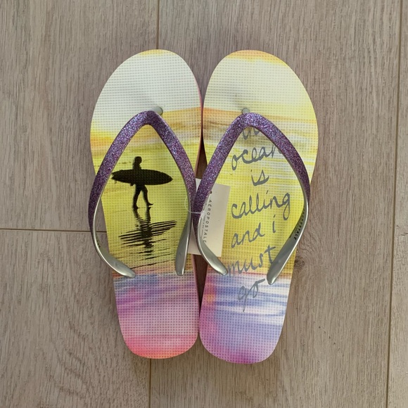🆕 Aero yellow beach sunset flip flop sandal shoes - Picture 2 of 2